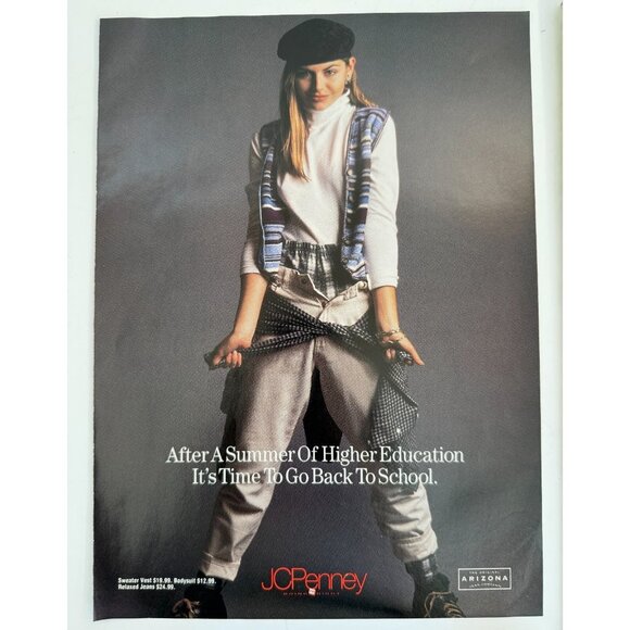 Vintage 1994 Arizona Jeans School Girl Fashion JC Penney Advertisement Print Ad - Picture 1 of 2